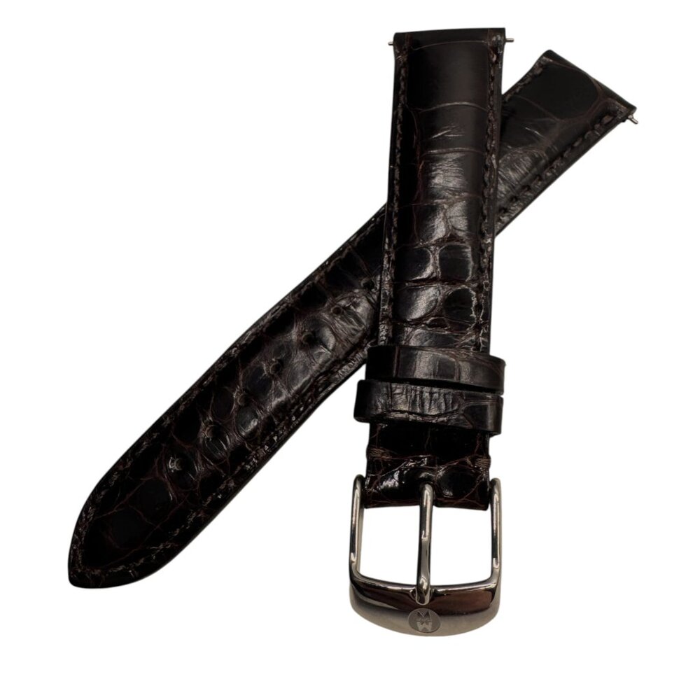 Michele 18mm Dark Chocolate Brown Alligator Watch Strap